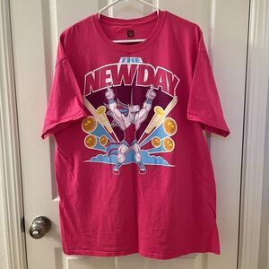 WWE Authentic The New Day Unicorn Pancakes Graphic Tee T-Shirt Pink Size XL